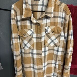 Plaid Button-Up Jacket